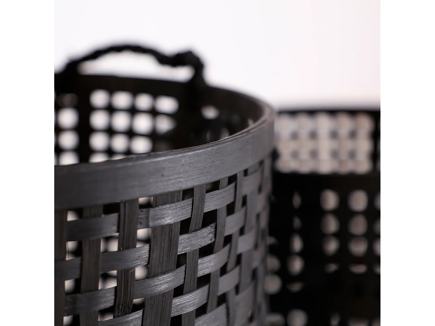 Corbeille en bambou noir 42x42x40 cm