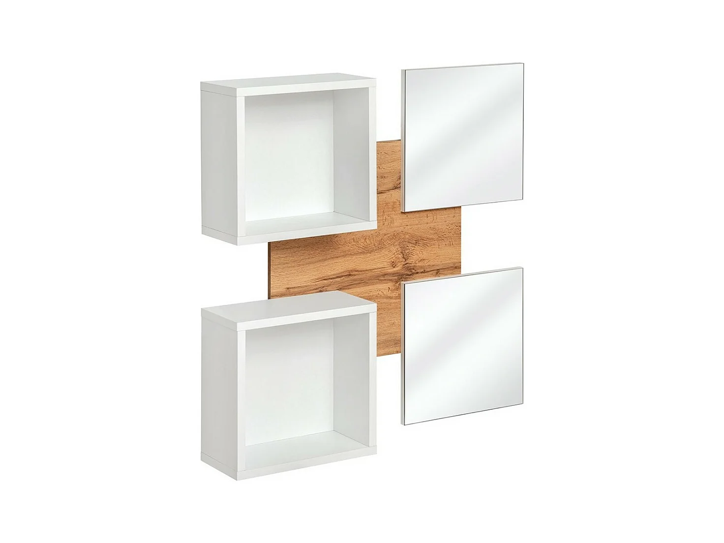 Halmeubel - TORTH 4 - Kleur eiken en wit