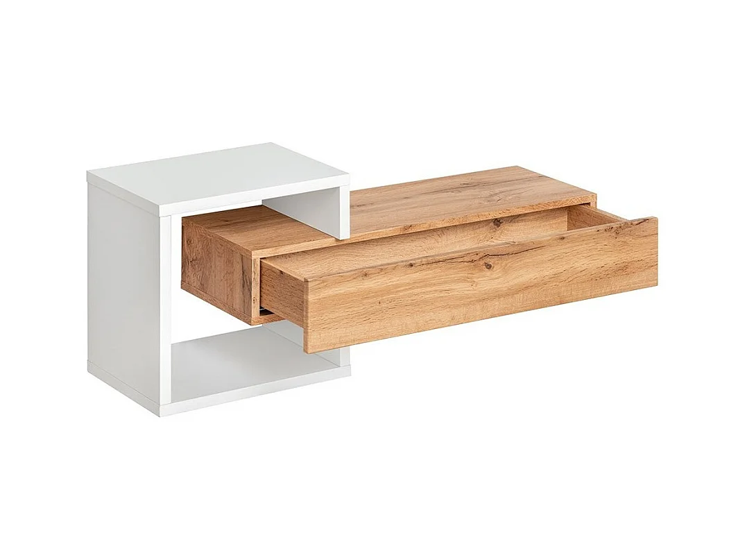 Ingangmeubel TORTH 2 - Complete set - Kleur eiken en wit - Modern en praktisch design