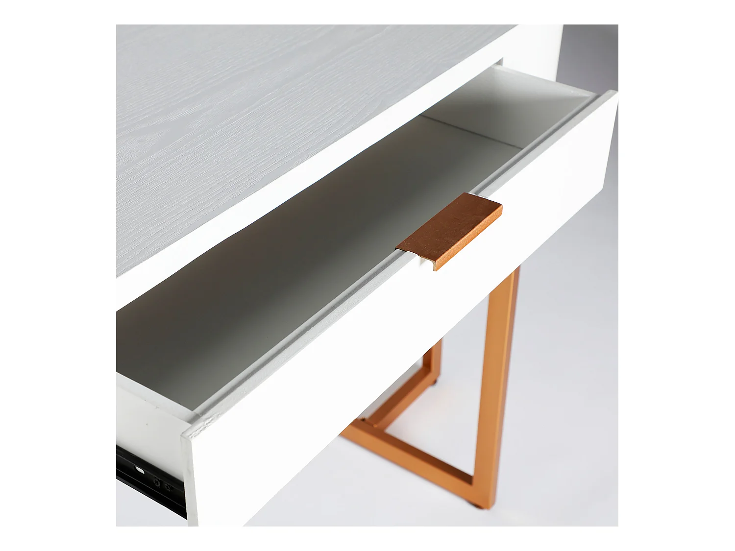 Console en Fer, de couleur Blanc/Doré, 120x48x76 cm