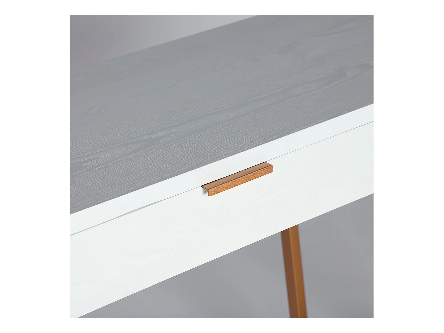 Console en Fer, de couleur Blanc/Doré, 120x48x76 cm