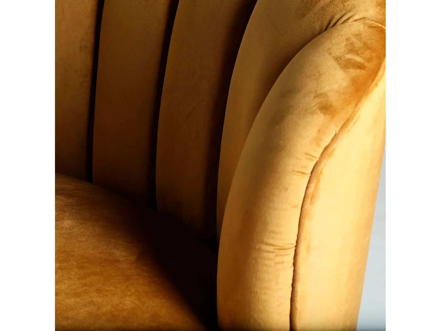 Chaise longue en velours moutarde 153x82x83 cm