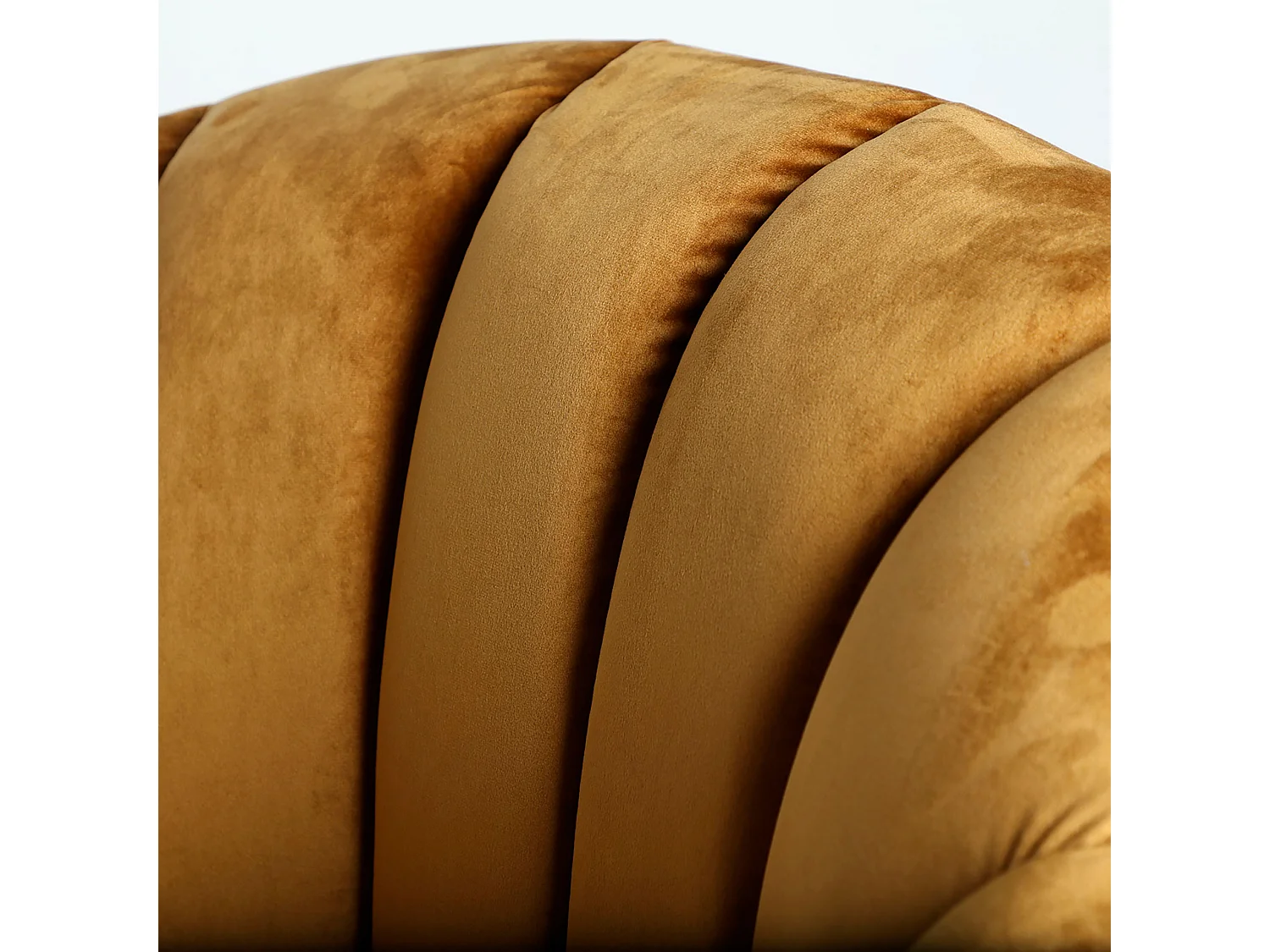 Chaise longue en velours moutarde 153x82x83 cm