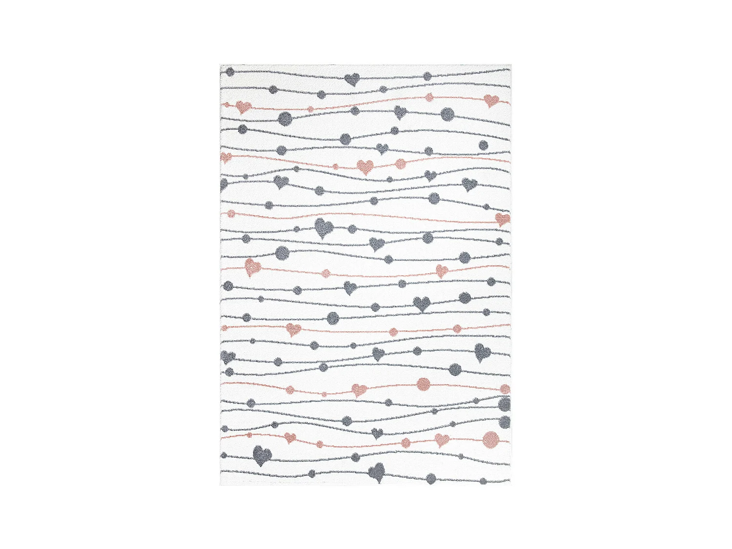 Tapis pour chambre d'enfant Blanc Guirlandes Rose et Gris 160x230cm