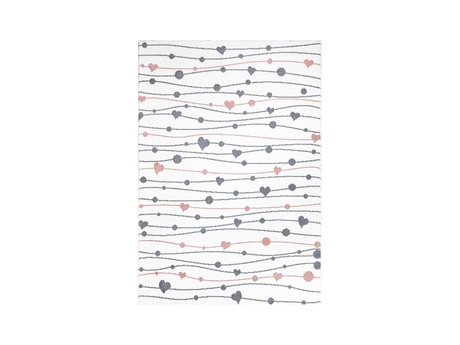 Tapis pour chambre d'enfant Blanc Guirlandes Rose et Gris 80x150cm
