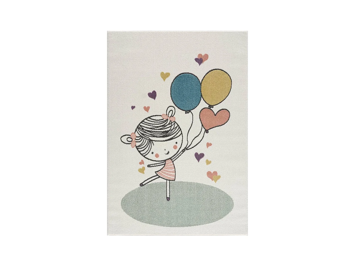 Tapis pour chambre d'enfant Crème Motif Fille 80x150cm