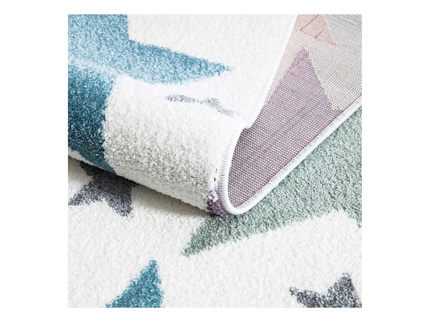 Tapis pour chambre d'enfant Blanc Etoiles Multicolores 80x150cm