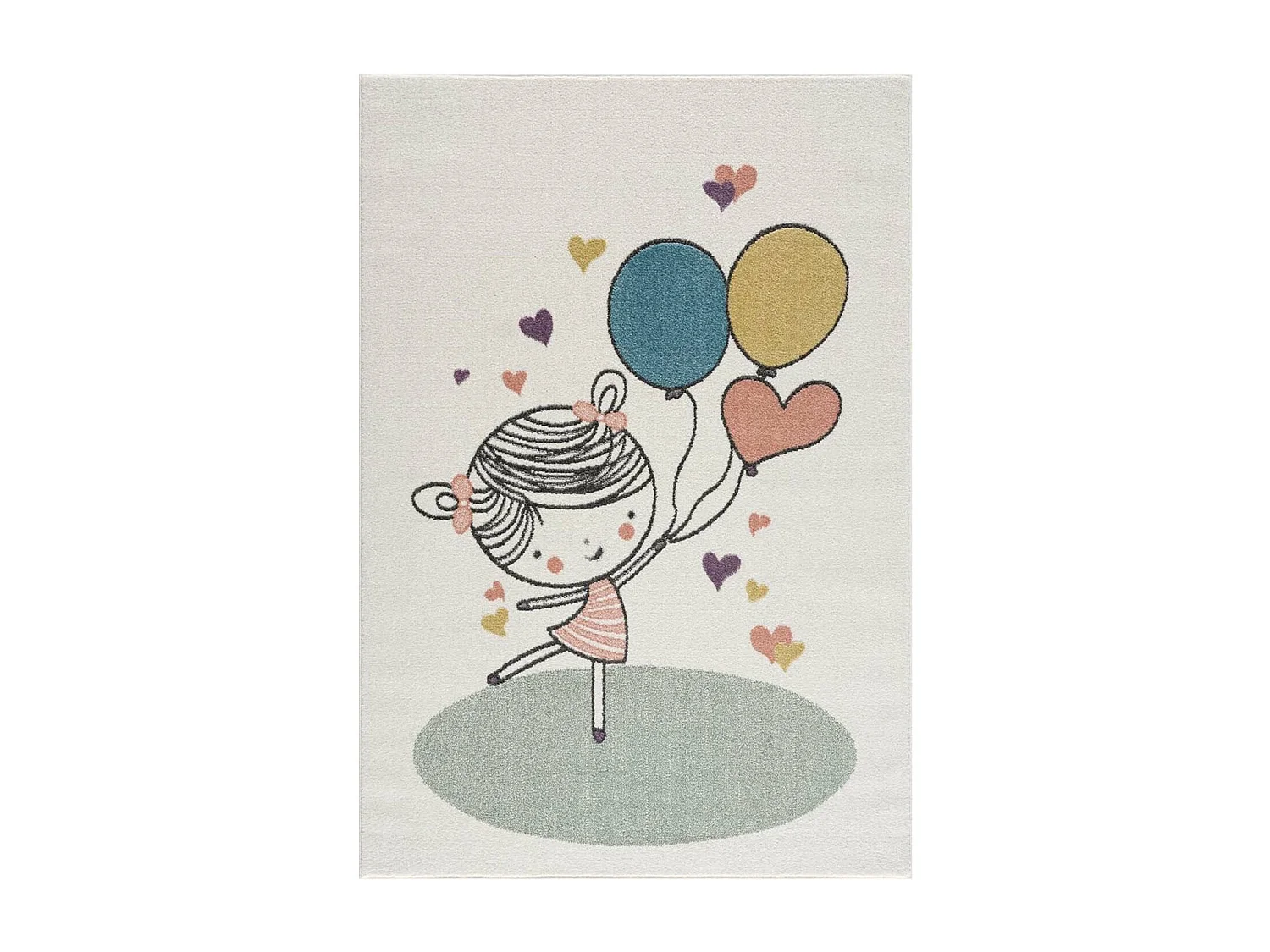 Tapis pour chambre d'enfant Crème Motif Fille 120x160cm