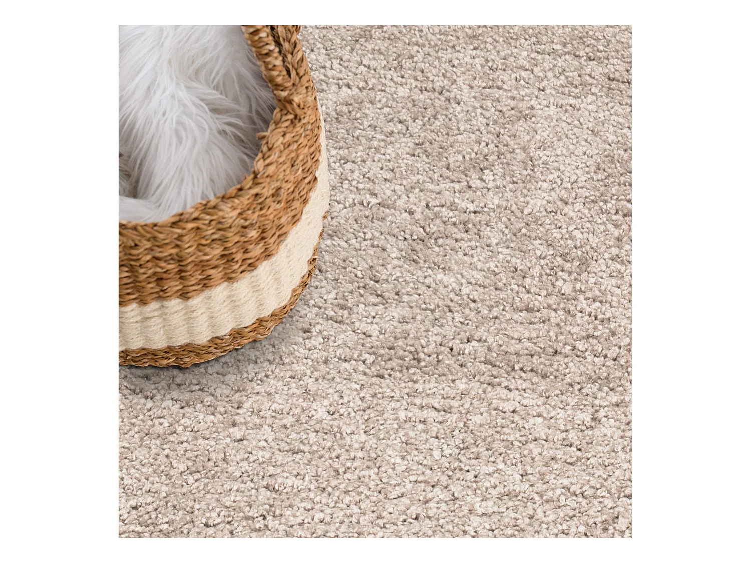 Tapis à Poils Longs SOFTY Sable 150x150cm