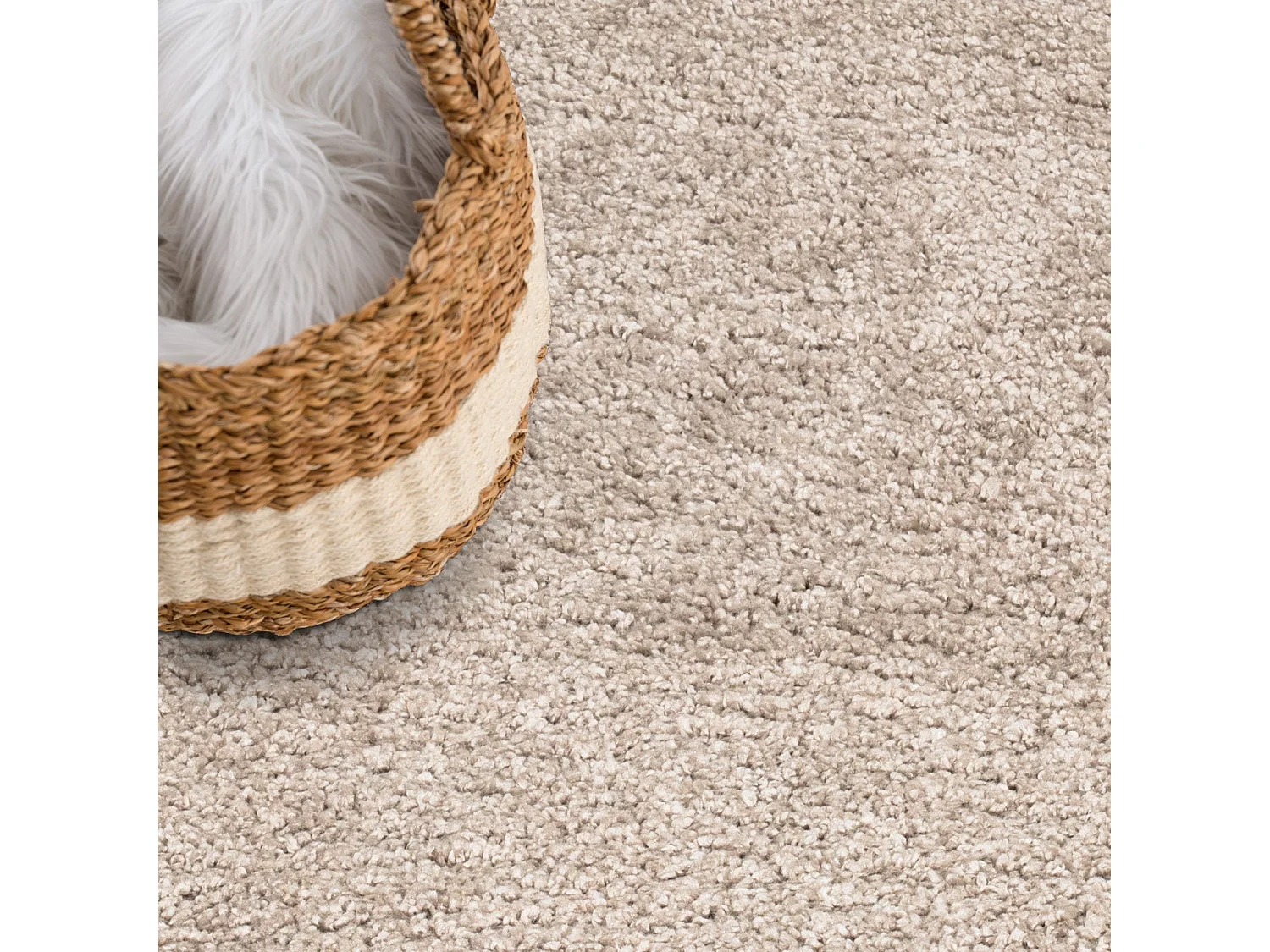 Tapis à Poils Longs SOFTY Sable 150x150cm