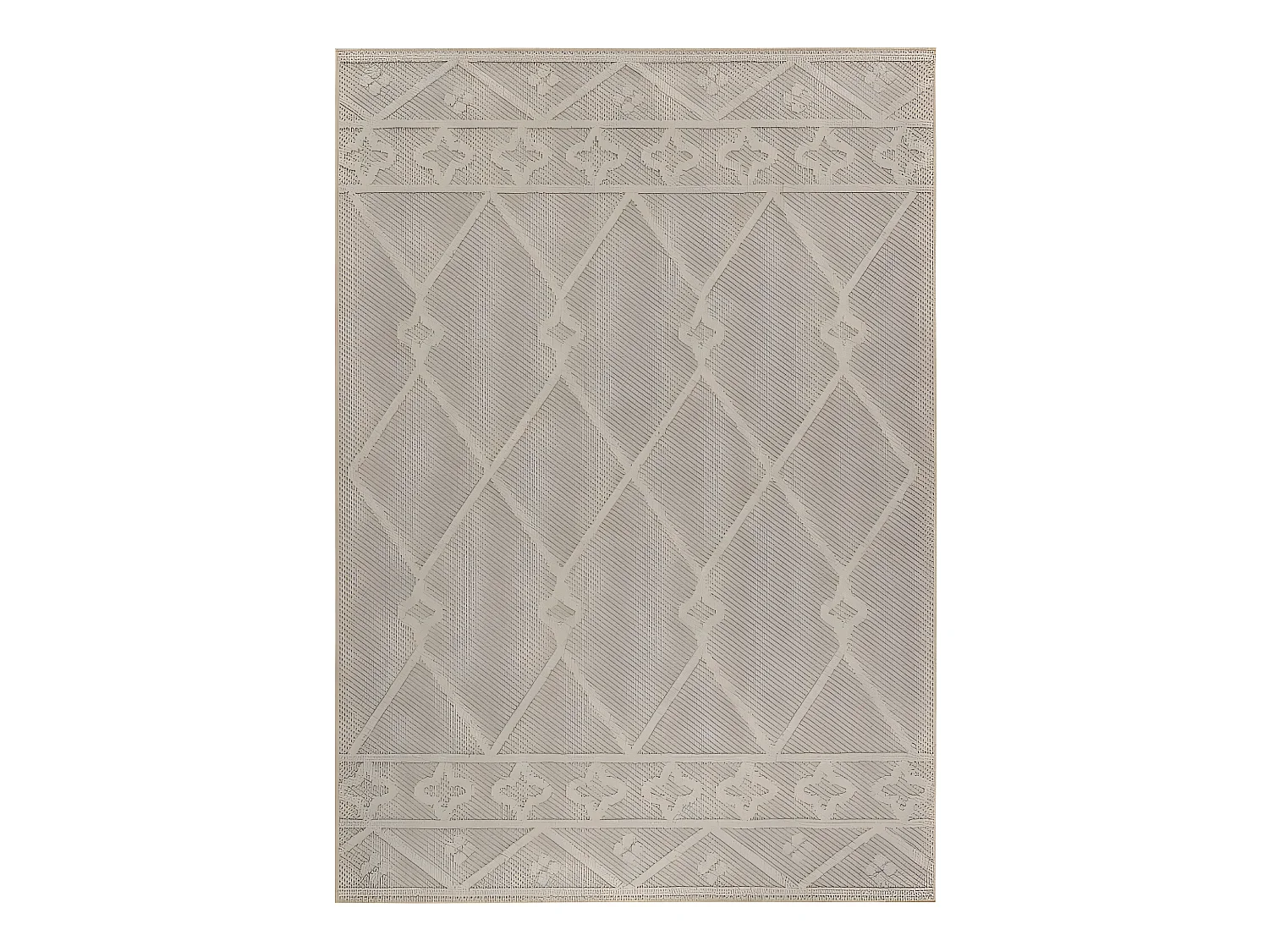 Tapis effet Jute naturel à Relief Géométrique Beige 200 x 290 cm