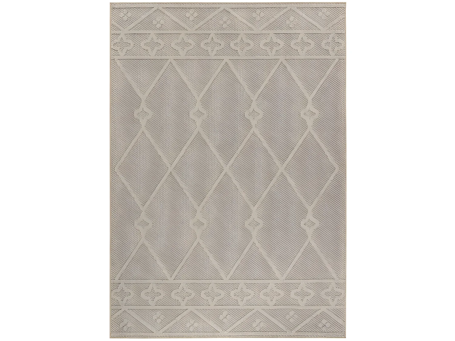 Tapis effet Jute naturel à Relief Géométrique Beige 200 x 290 cm