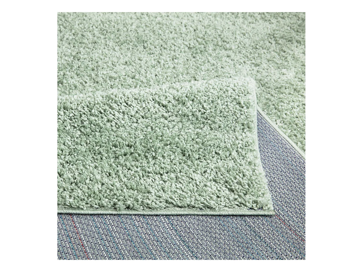 Tapis à Poils Longs SOFTY Vert Amande 150x150cm