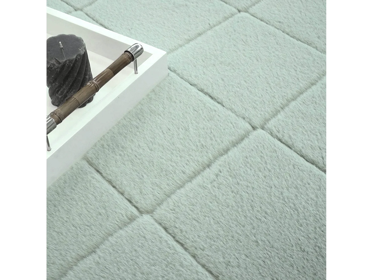 Tapis Super Soft à motif 3D losanges Vert Jade 120x170cm