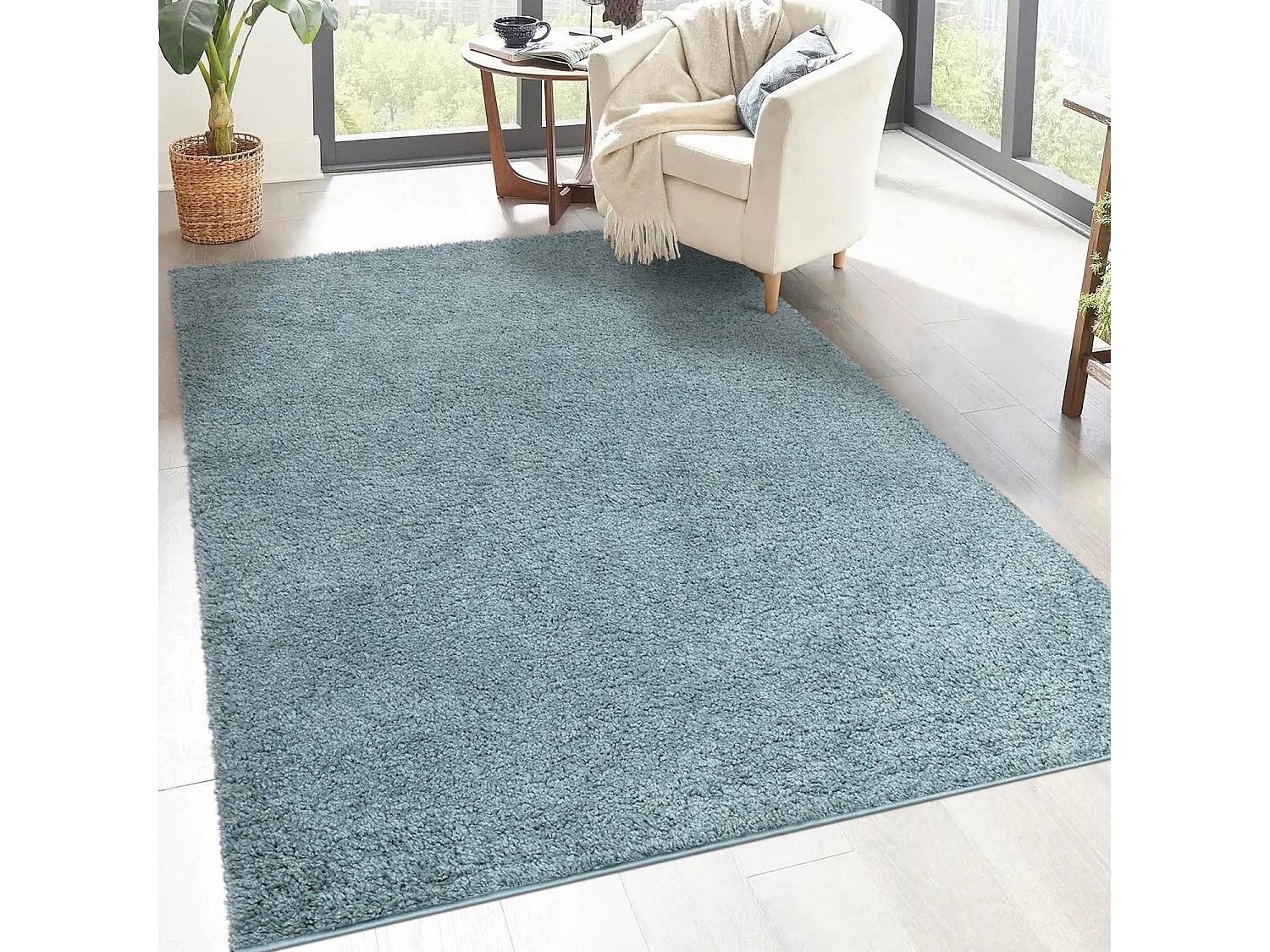 Tapis à Poils Longs SOFTY Bleu Azur 120x170cm
