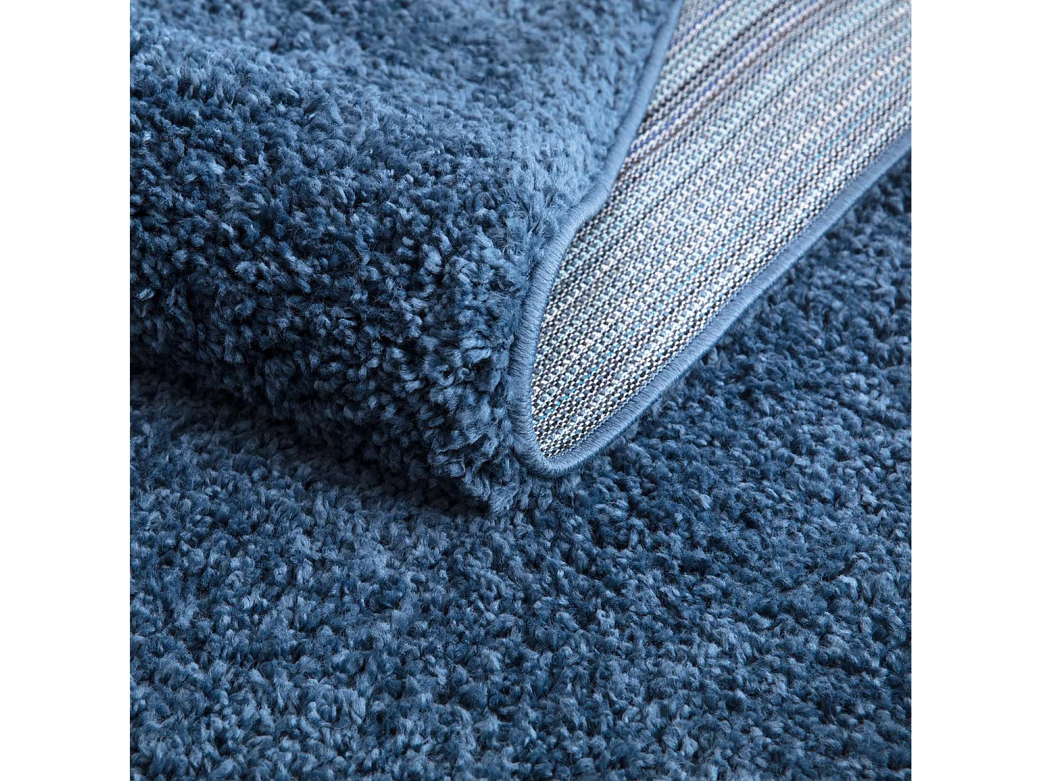 Tapis à Poils Longs Rond SOFTY Bleu 200x200cm