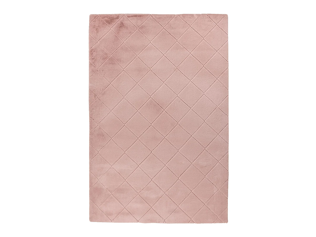 Tapis Super Soft à motif 3D losanges Rose poudré 80x150cm