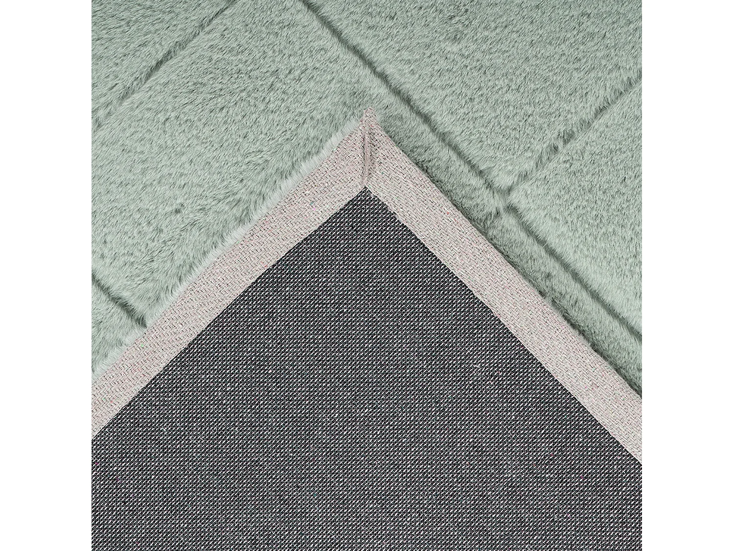 Tapis Super Soft à motif 3D losanges Vert Jade 80x150cm