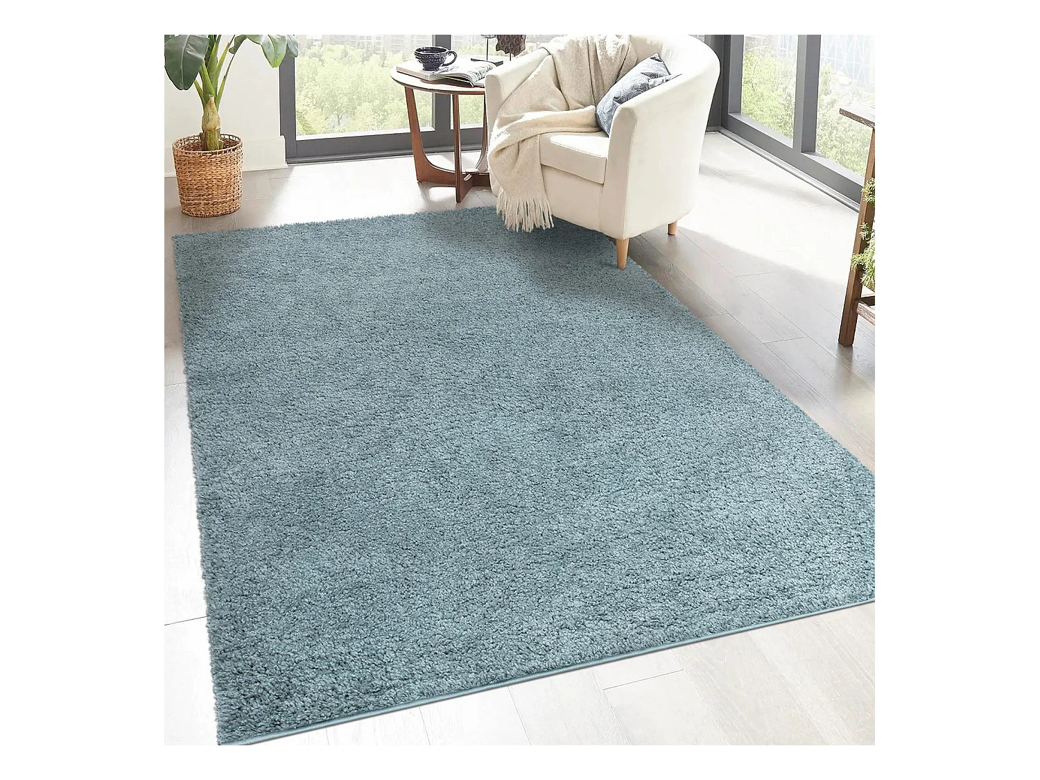 Tapis à Poils Longs SOFTY Bleu Azur 200x290cm