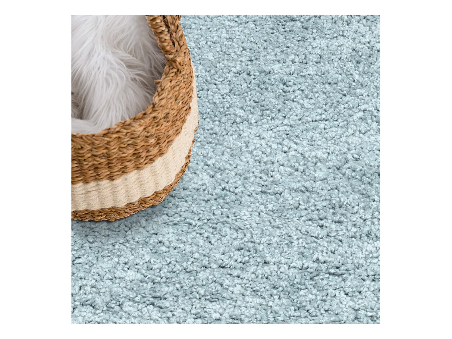 Tapis à Poils Longs SOFTY Bleu Azur 200x290cm