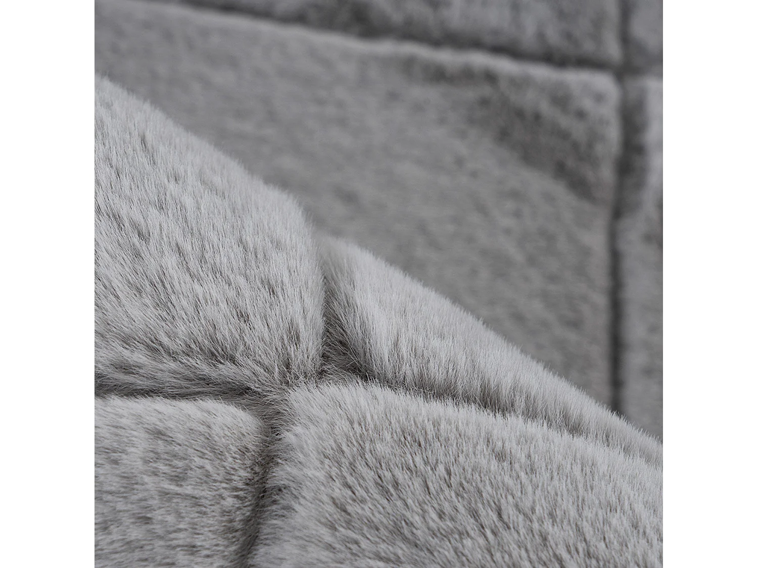 Tapis Super Soft à motif 3D losanges Gris souris 200x290cm