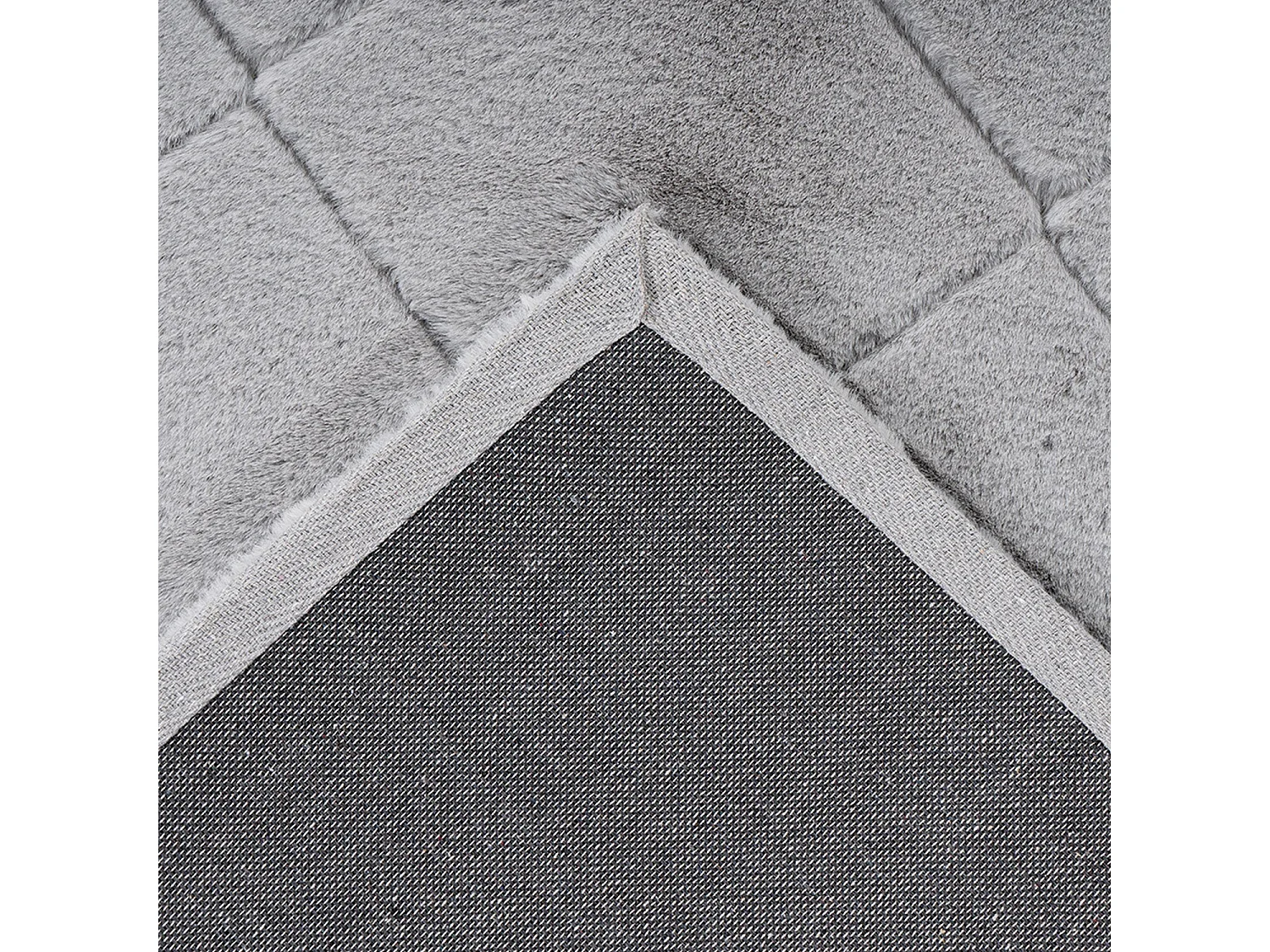 Tapis Super Soft à motif 3D losanges Gris souris 200x290cm