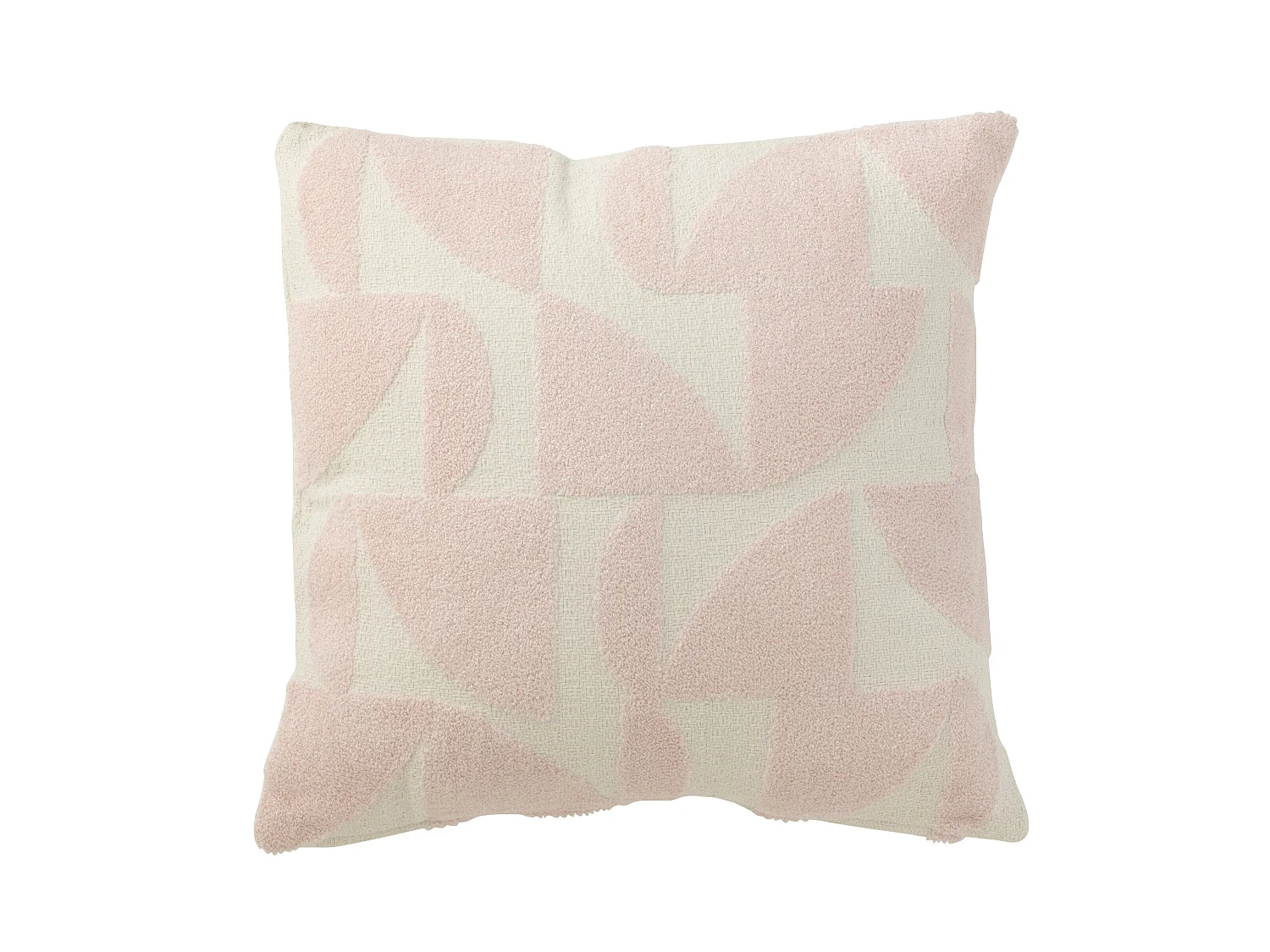 Coussin Déco "Géométrique" 43x43cm Rose Clair