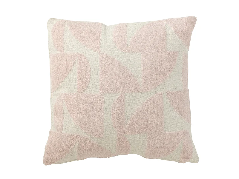 Coussin Déco "Géométrique" 43x43cm Rose Clair