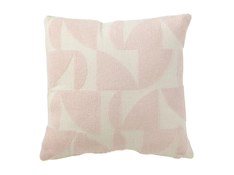 Coussin Déco "Géométrique" 43x43cm Rose Clair