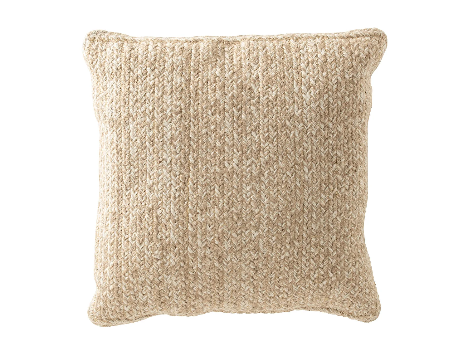 Coussin Déco "Miami" 42x42cm Naturel & Blanc