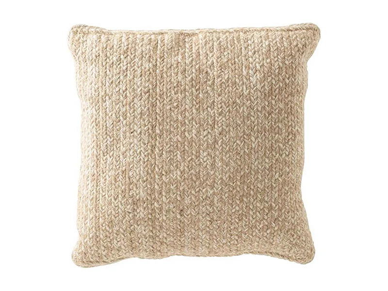 Coussin Déco "Miami" 42x42cm Naturel & Blanc