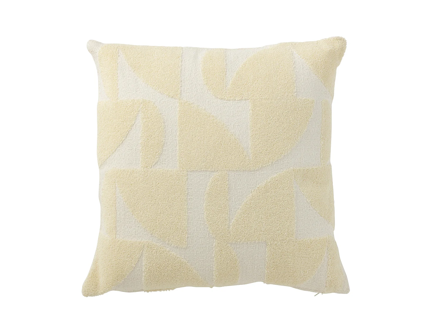 Coussin Déco "Géométrique" 43x43cm Jaune Clair