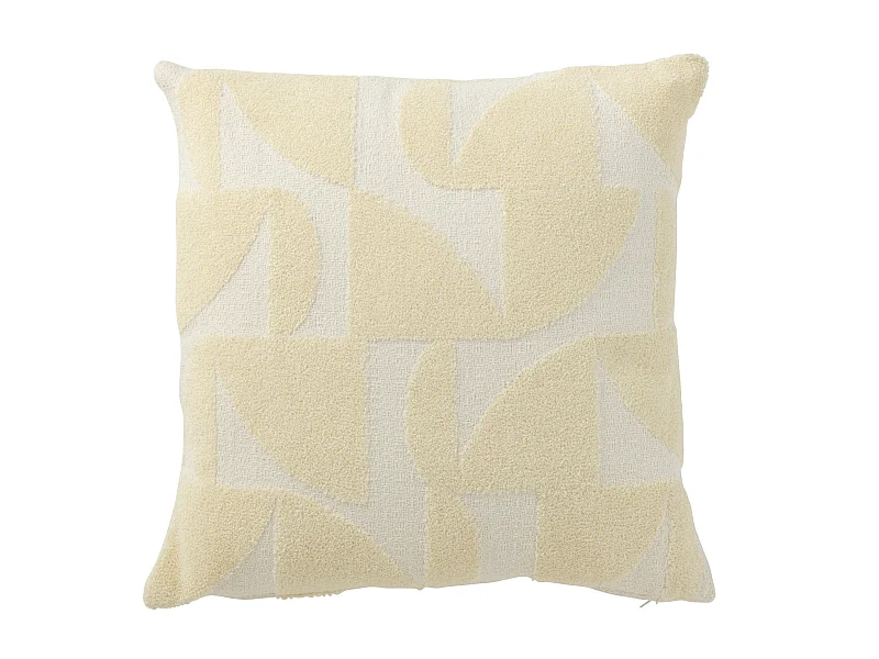 Coussin Déco "Géométrique" 43x43cm Jaune Clair