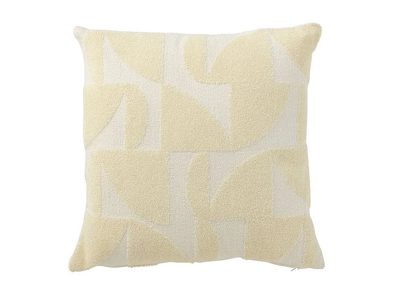 Coussin Déco "Géométrique" 43x43cm Jaune Clair