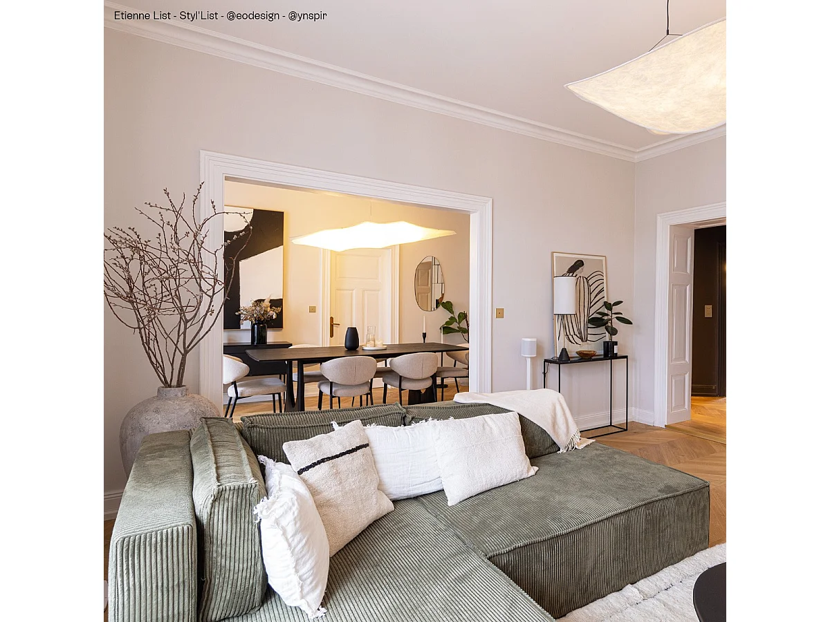 Canapé d'angle à gauche convertible 3 places avec coffre en velours côtelé vert kaki - Barani