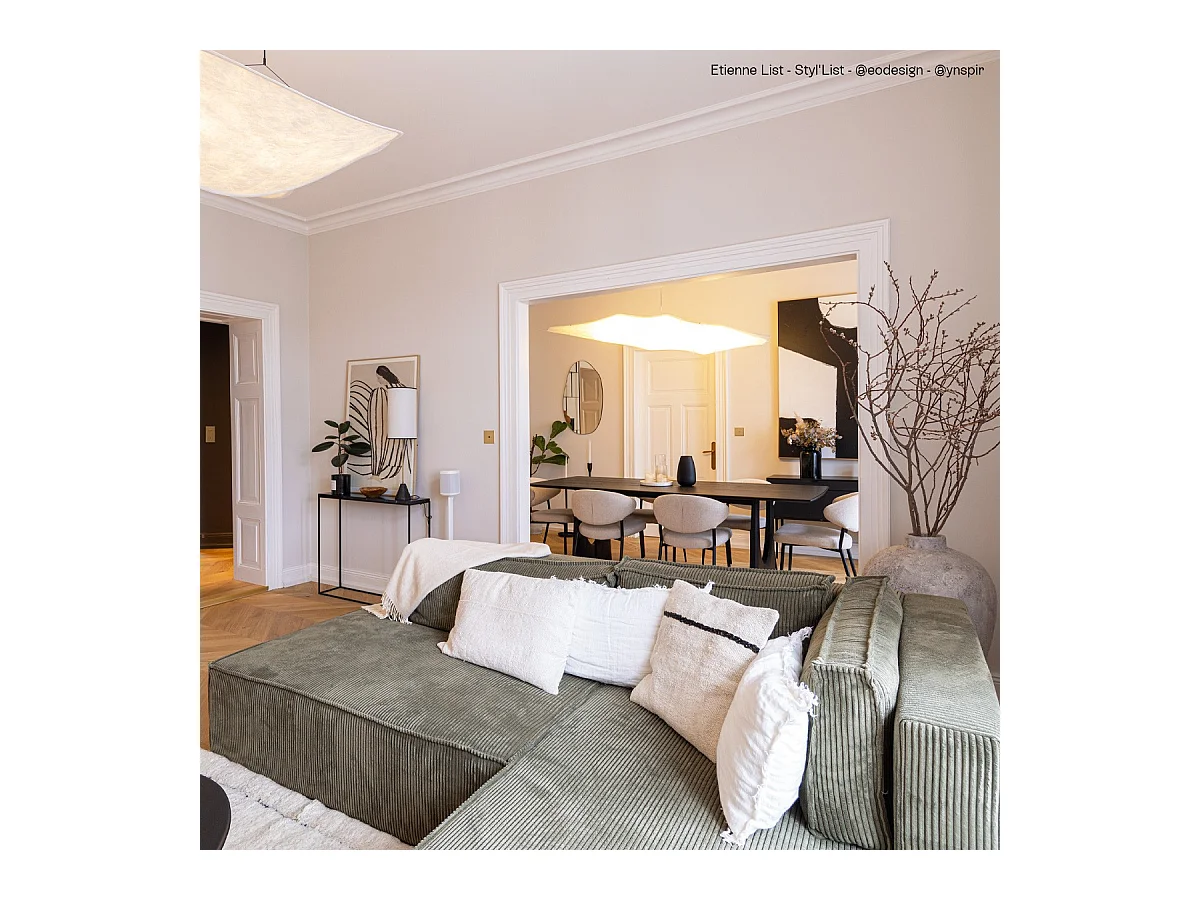 Canapé d'angle à droite convertible 3 places avec coffre en velours côtelé vert kaki - Barani