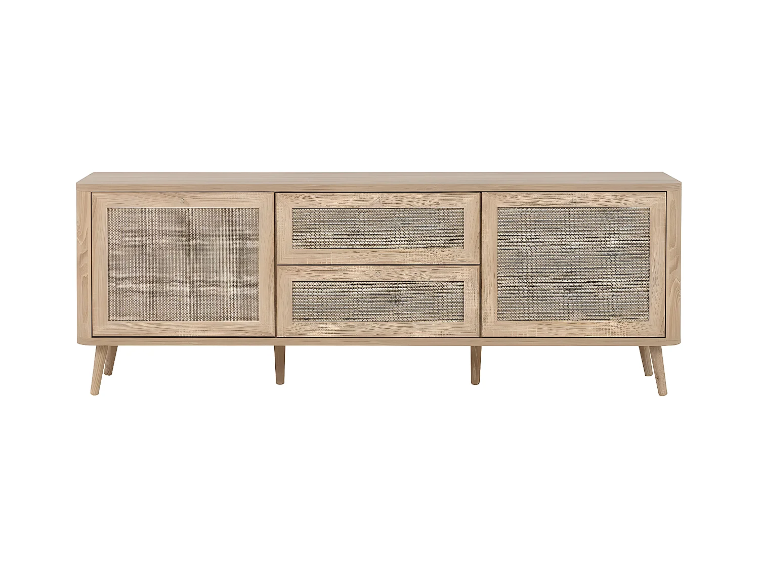 Mesa Baixa Kuta 2 Portas 2 Gavetas 175X62.9X40 Carvalho