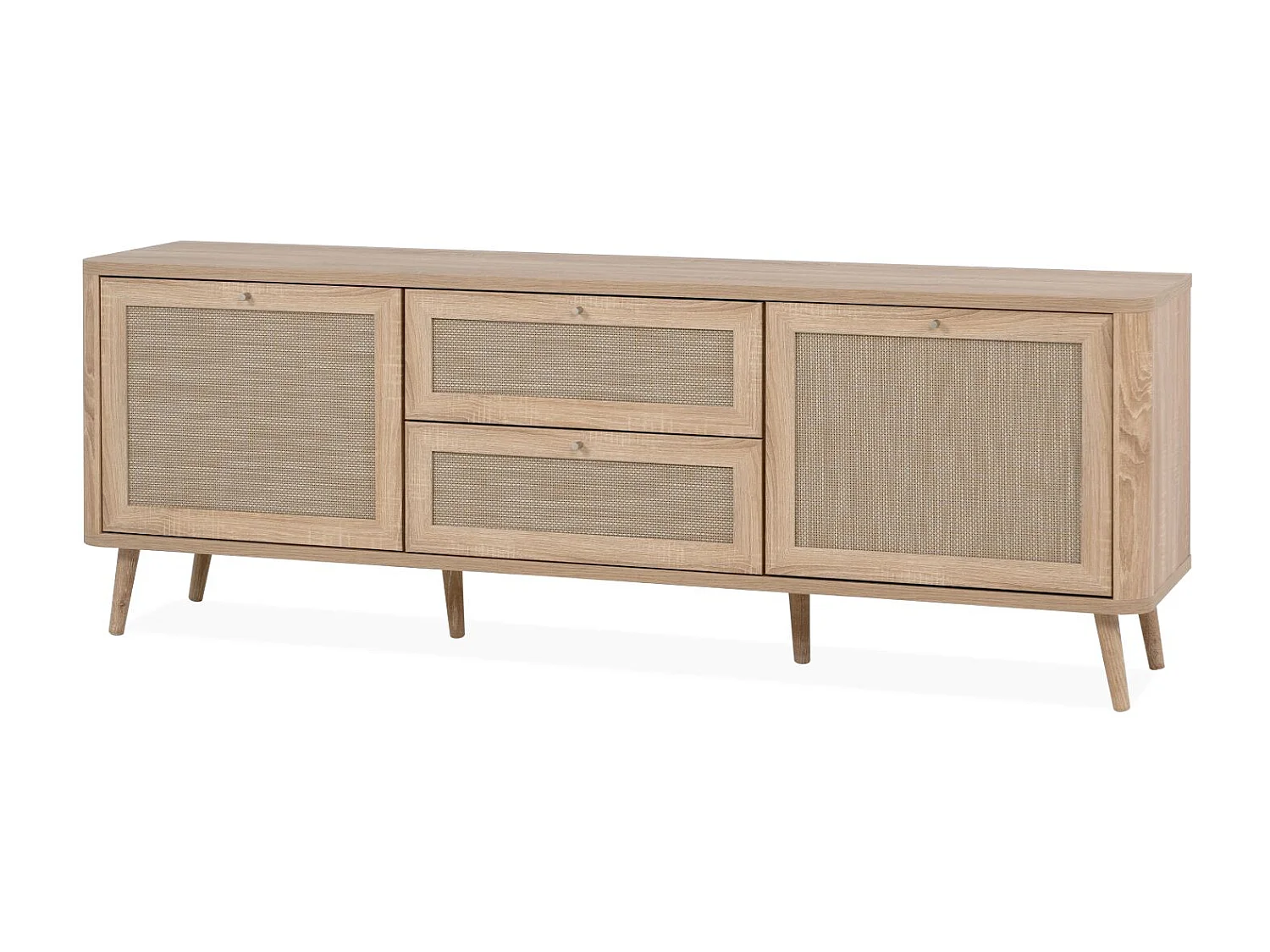 Mesa Baixa Kuta 2 Portas 2 Gavetas 175X62.9X40 Carvalho