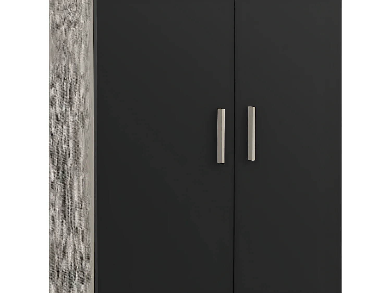 Armoire 2 portes penderie + lingère Izzy noir et bois