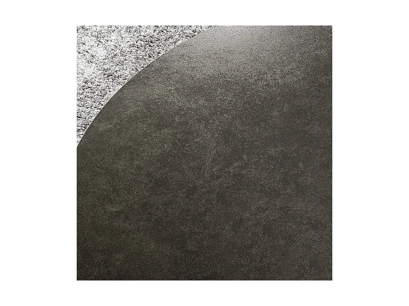 Table basse D.89 cm céramique gris anthracite et métal noir - TAMATOA