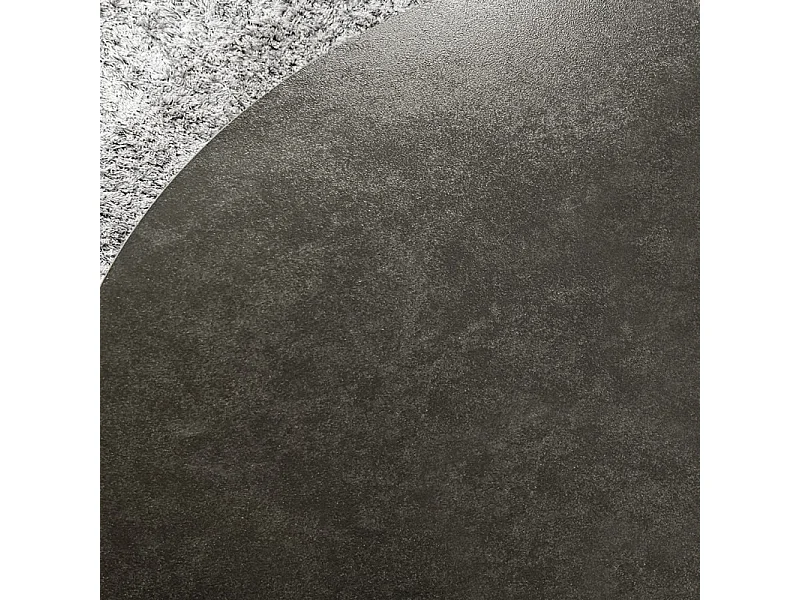 Table basse D.89 cm céramique gris anthracite et métal noir - TAMATOA