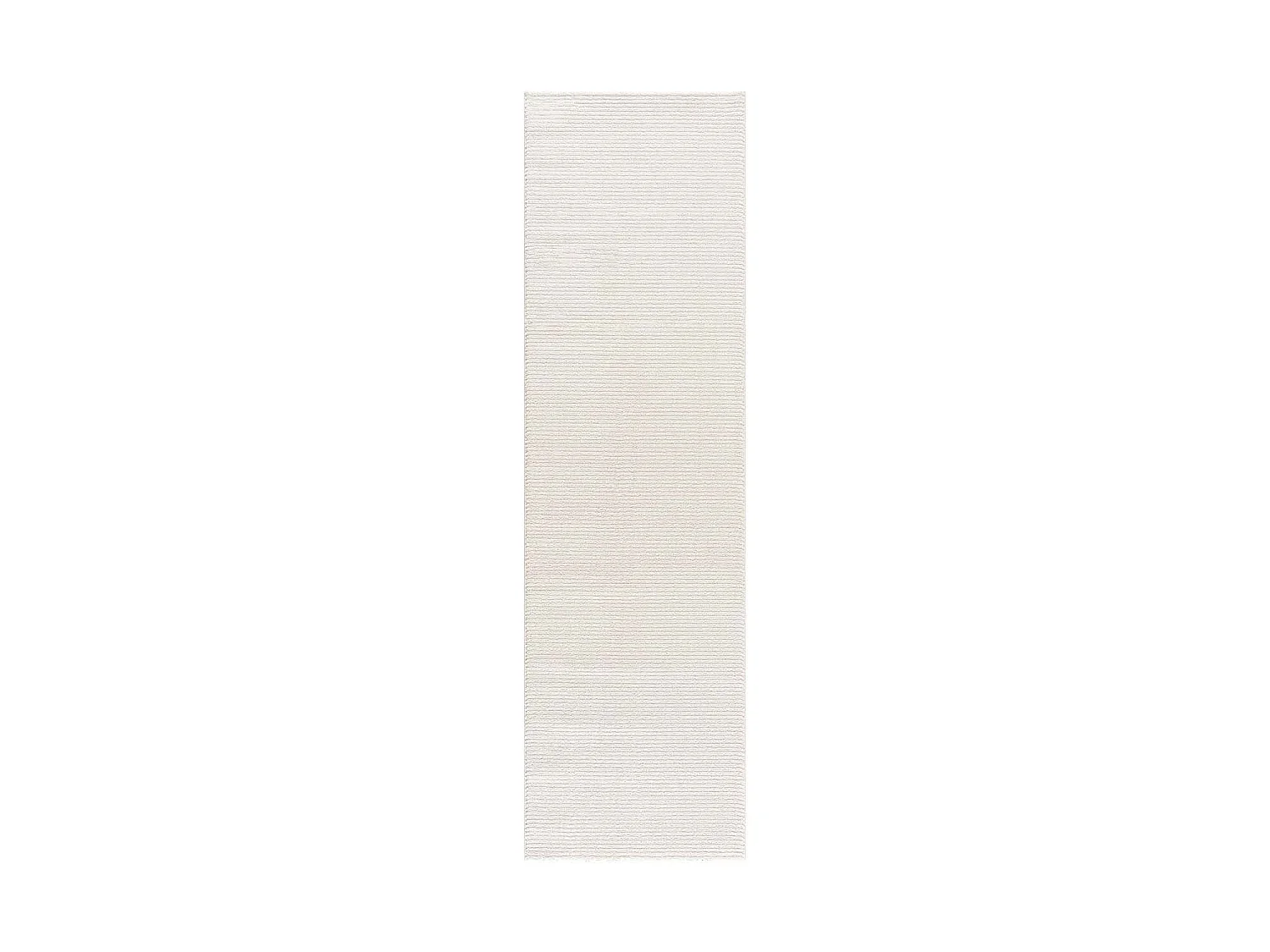 TARA - Tapis uni blanc à relief linéaire 80x300cm