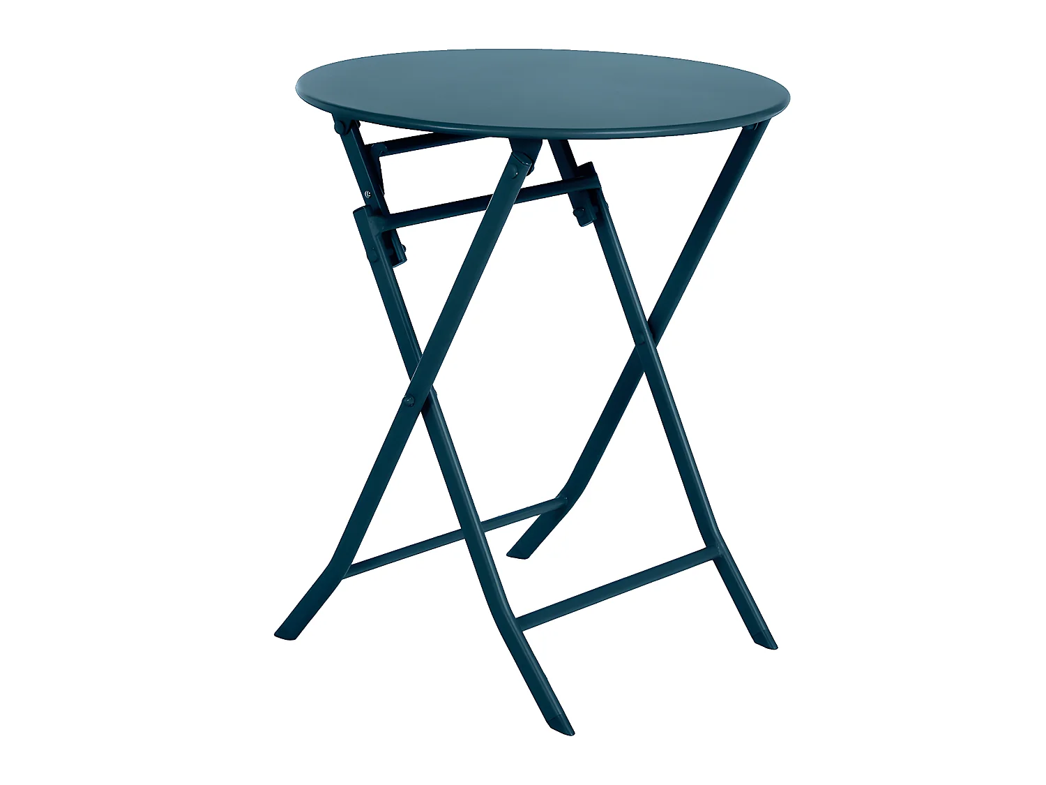 Table de jardin ronde Greensboro Ø 60 cm Bleu Pétrol - 2 places - Hespéride