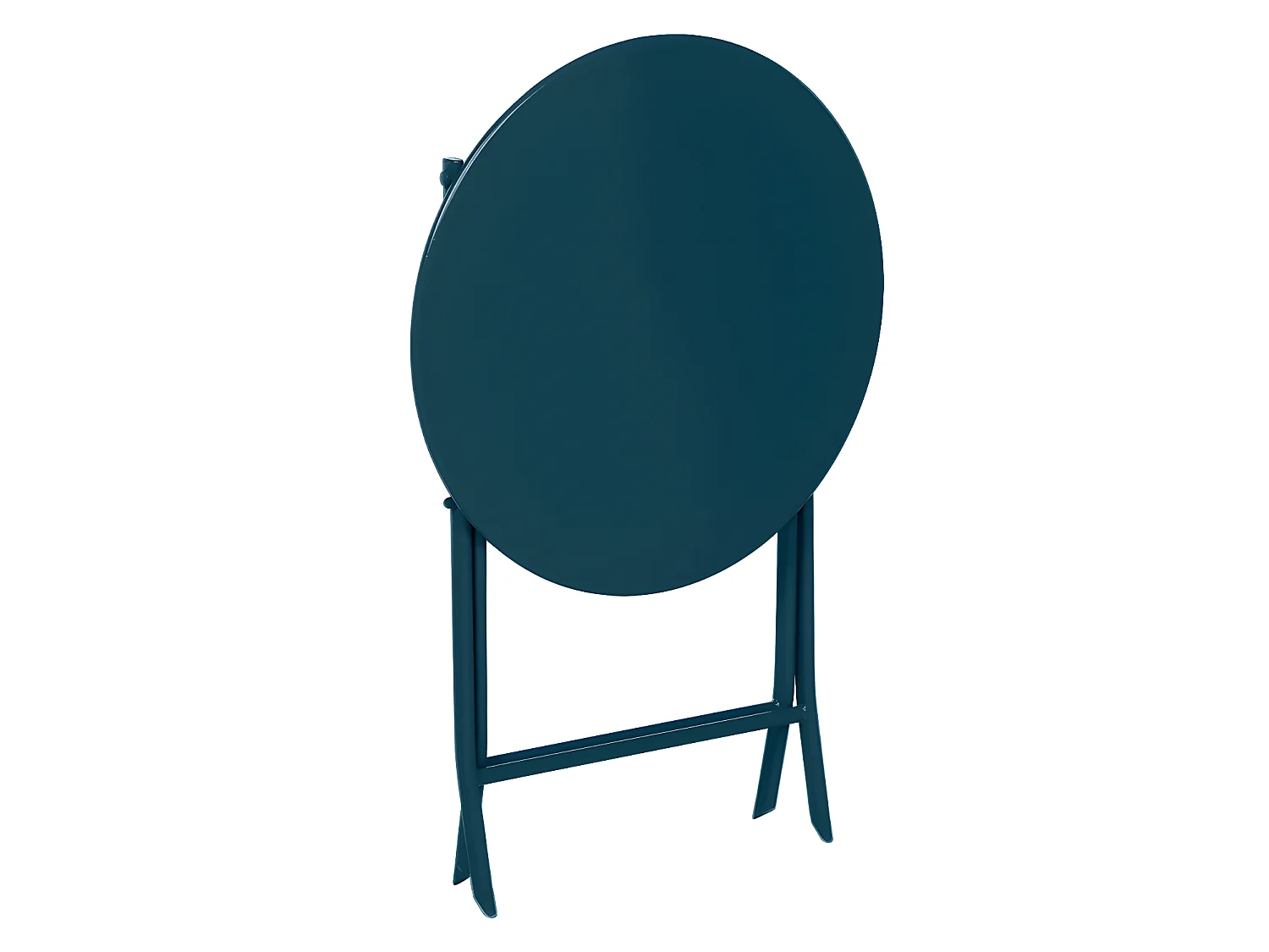 Table de jardin ronde Greensboro Ø 60 cm Bleu Pétrol - 2 places - Hespéride