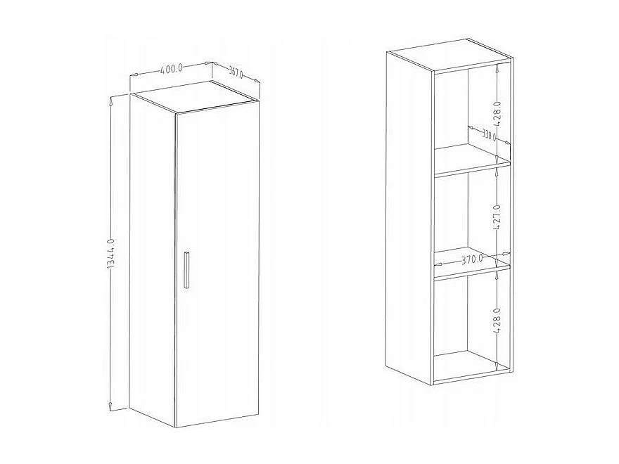 Armoire suspendue CORK coloris gris anthracite - 40 x 135 x 38 cm