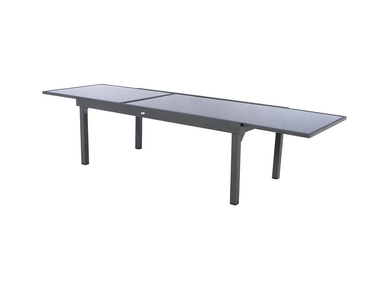 Table extensible rectangulaire en verre Piazza 8/12 places Gris anthracite - Hespéride
