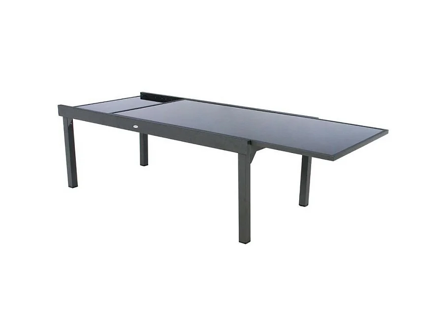 Table extensible rectangulaire en verre Piazza 8/12 places Gris anthracite - Hespéride