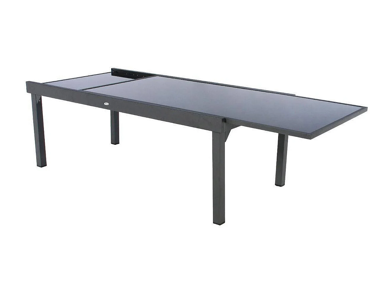 Table extensible rectangulaire en verre Piazza 8/12 places Gris anthracite - Hespéride