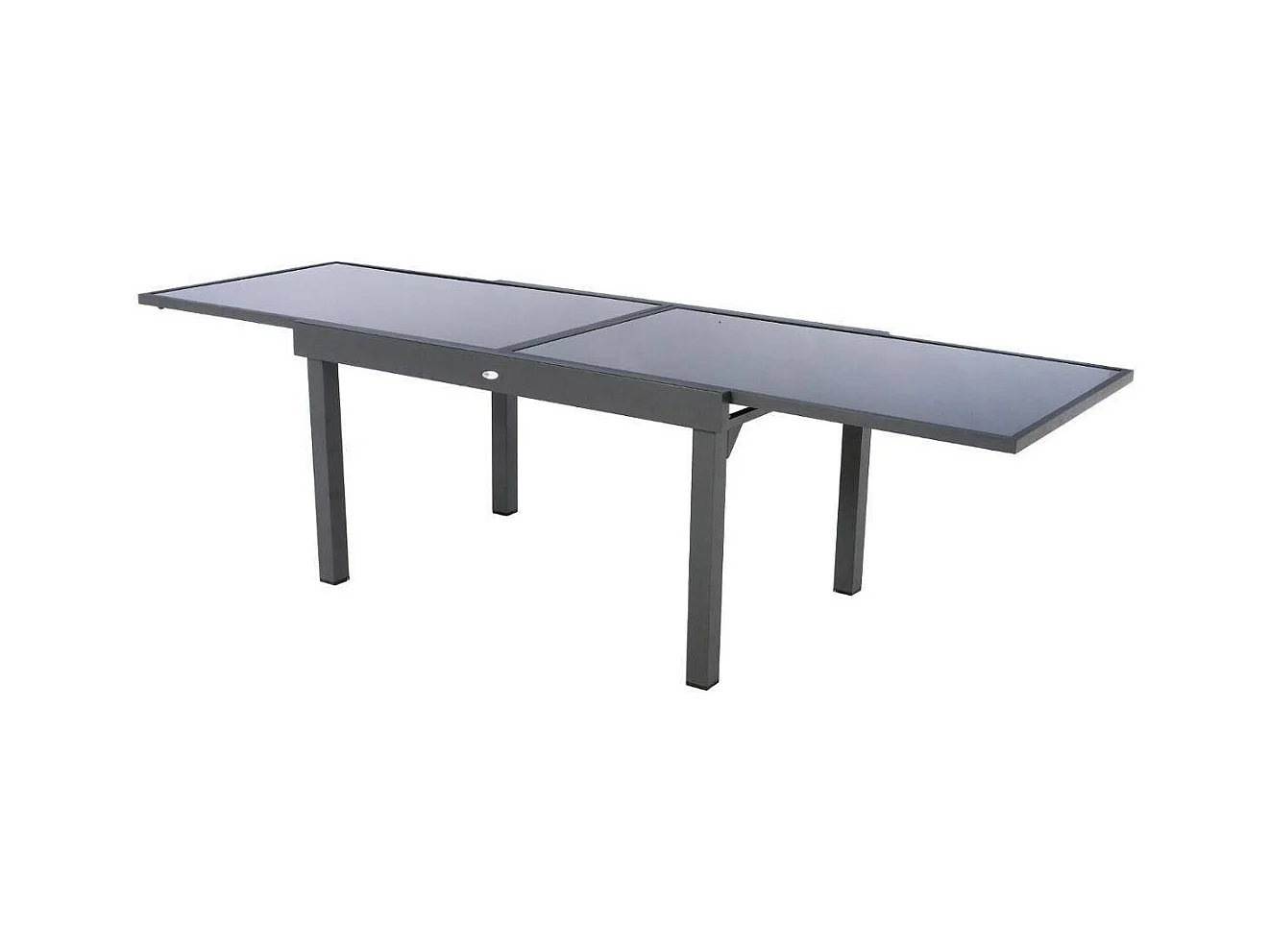 Table extensible rectangulaire en verre Piazza 6/10 places Gris anthracite - Hespéride