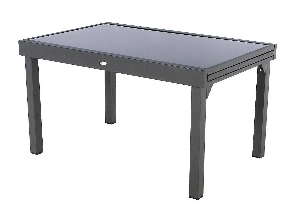 Table extensible rectangulaire en verre Piazza 6/10 places Gris anthracite - Hespéride